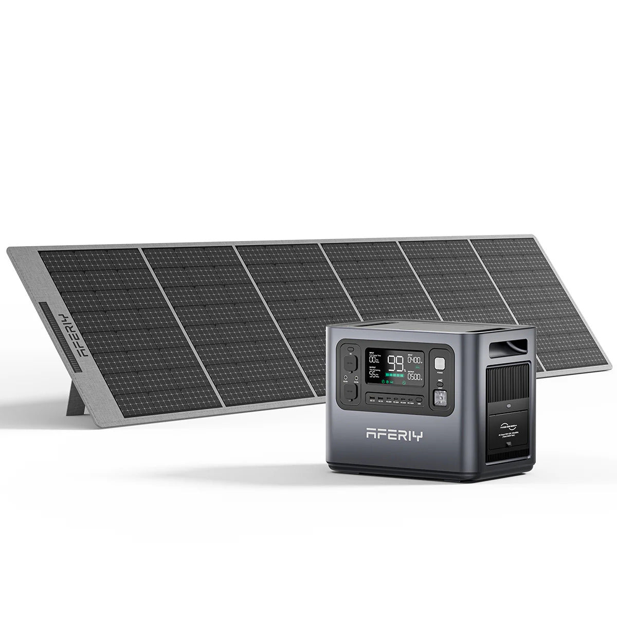 AFERIY P210 2400W 2048Wh portable power station with a 400w solar panel
