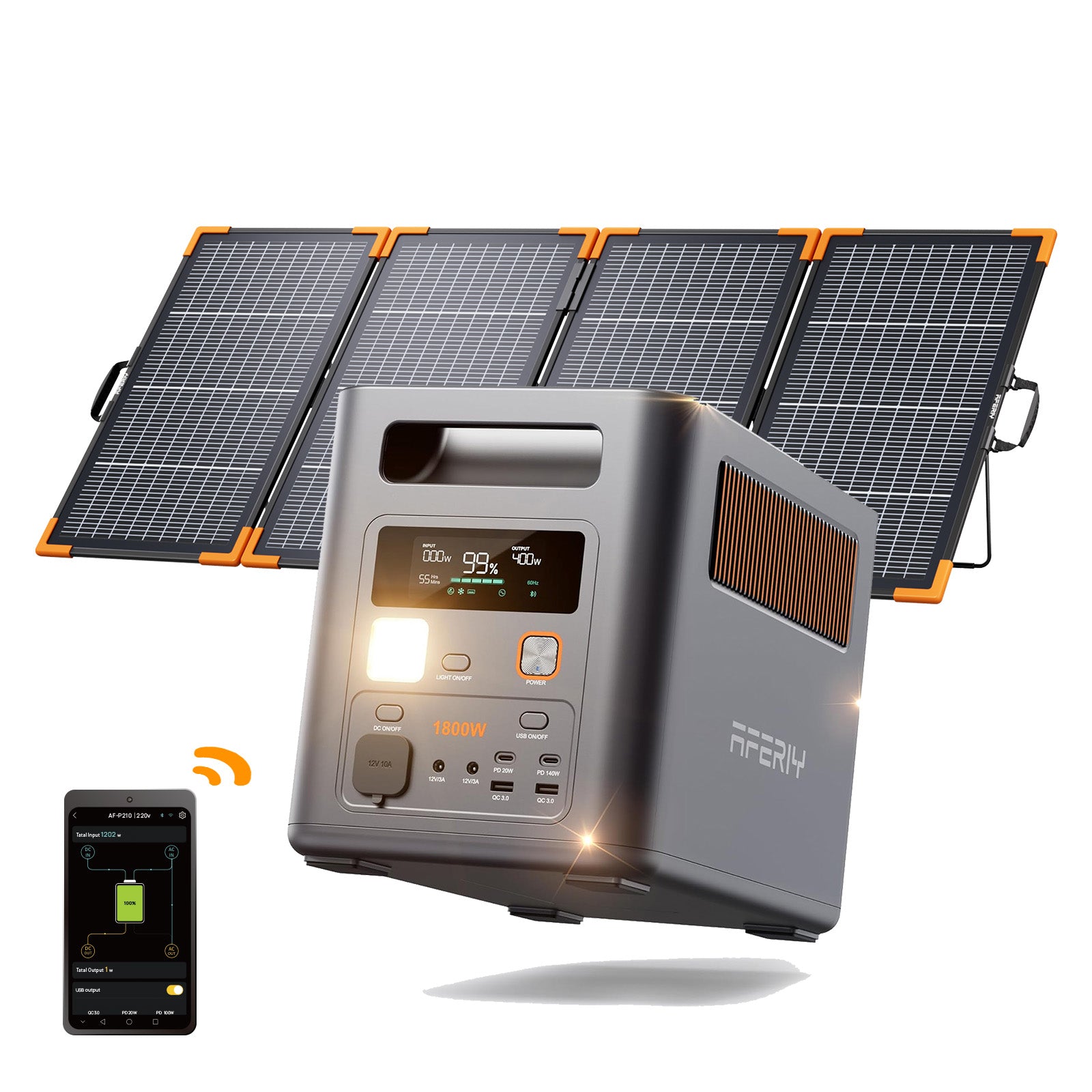 AFERIY P180 Pro Portable Power Station 1800W 1024Wh with Solar Panel
