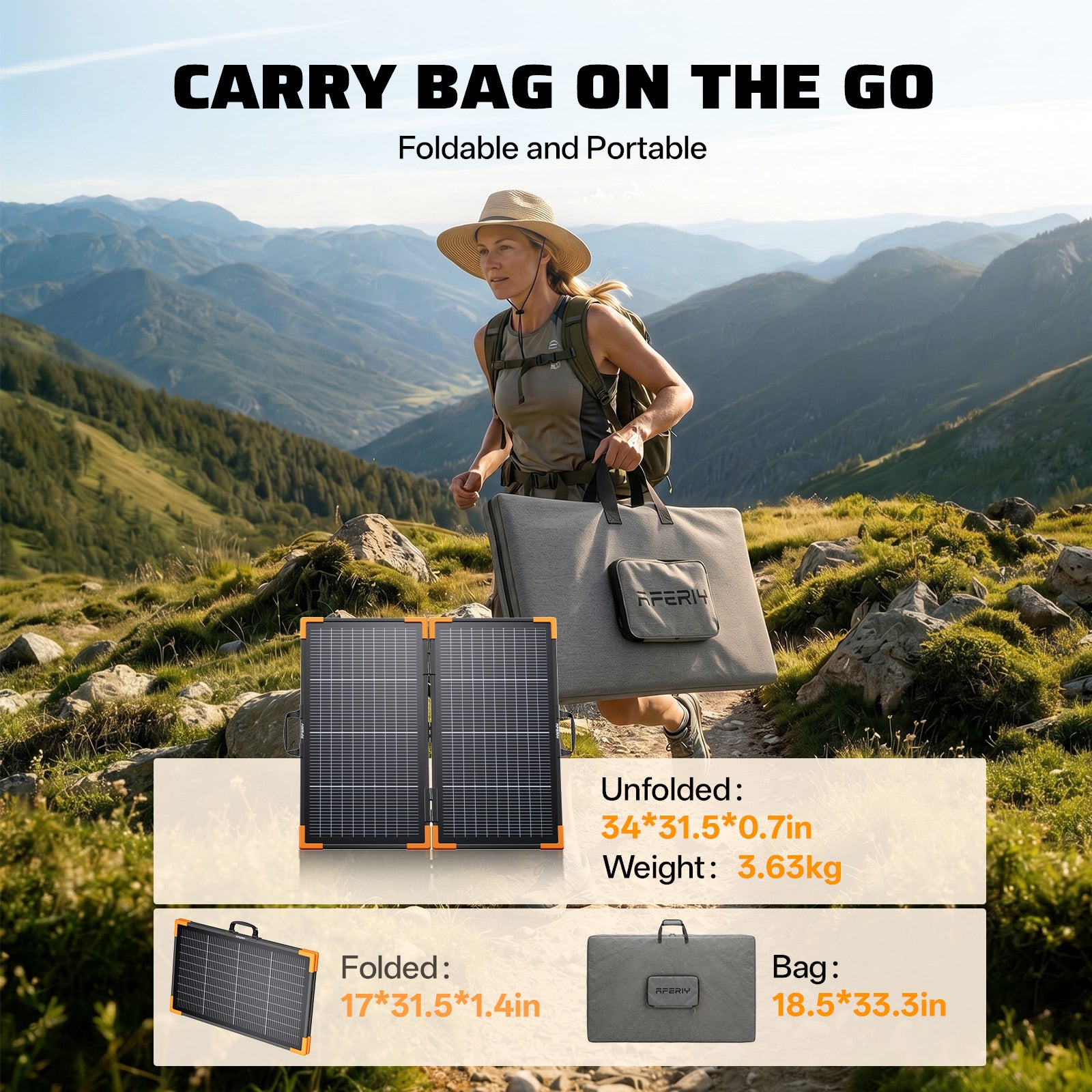 AFERIY SA100 100W Bifacial Portable Solar Panel