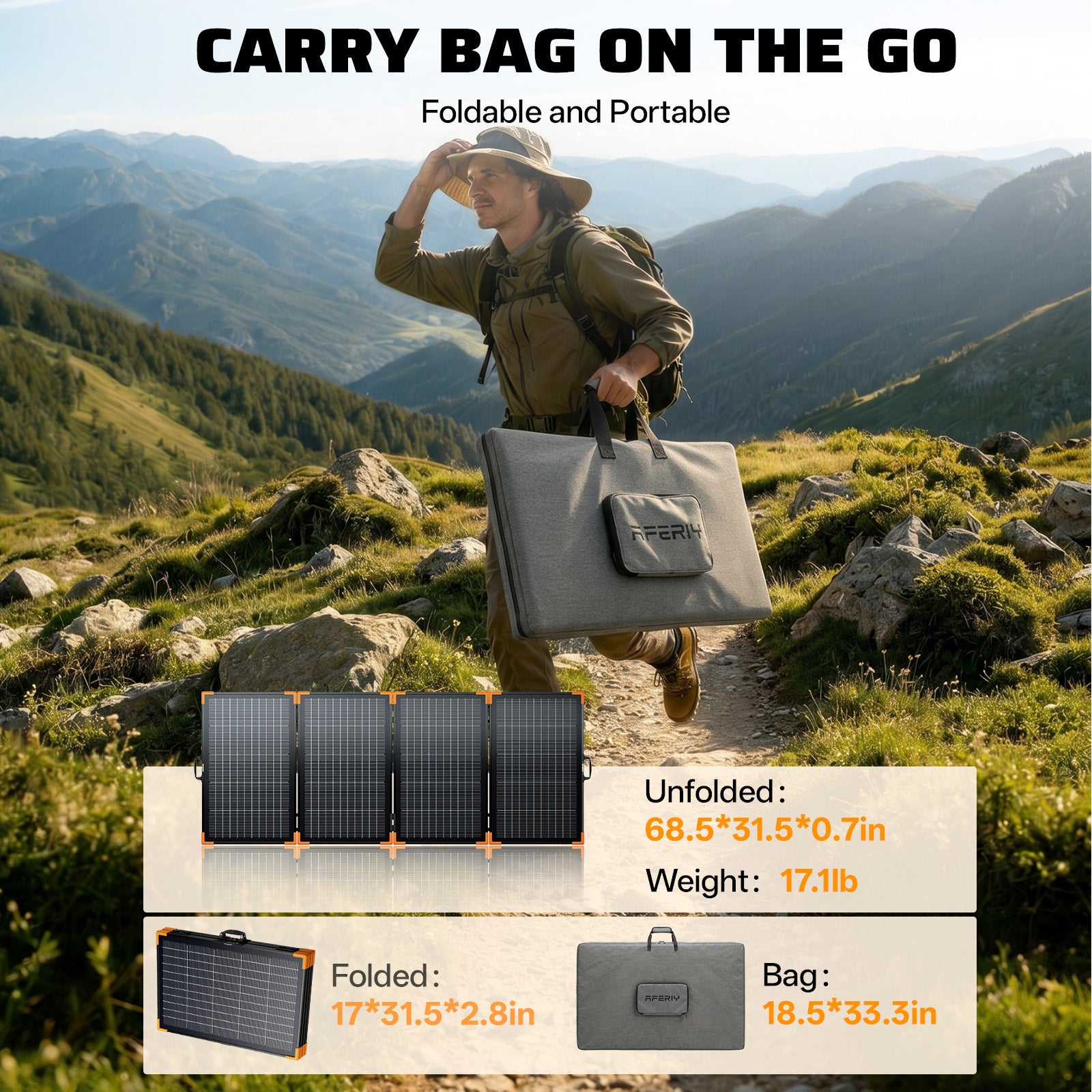 AFERIY SA200 200W Bifacial Portable Solar Panel