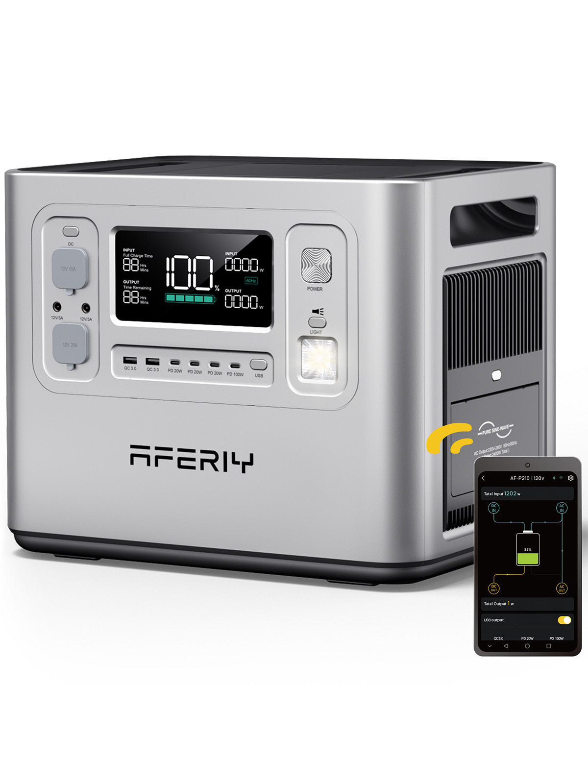 AFERIY P210 2400W 2048Wh Silver Portable Power Station