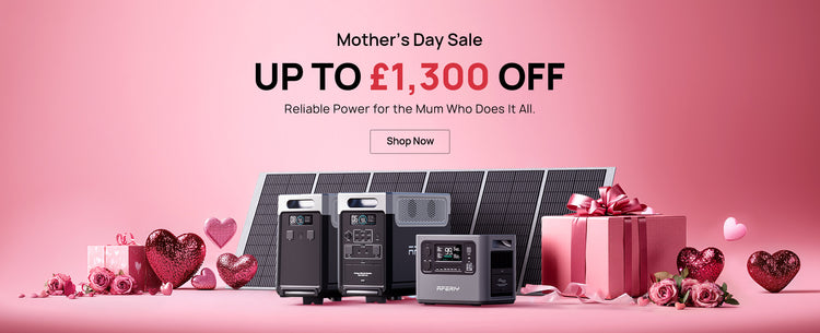 2025 Mother's Day AFERIY Portable Power Station Up to £1,300 Off - 2500x958