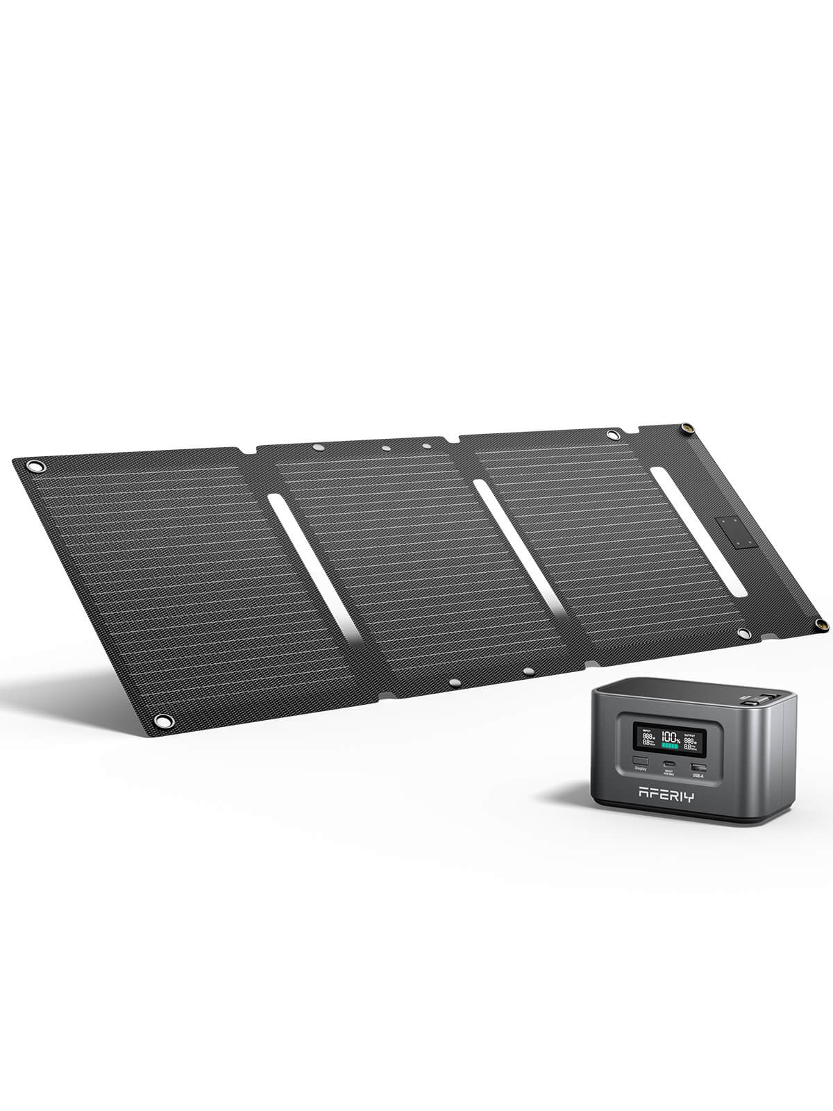 AFERIY 100W Portable Power Station with 30W Mini Solar Panel