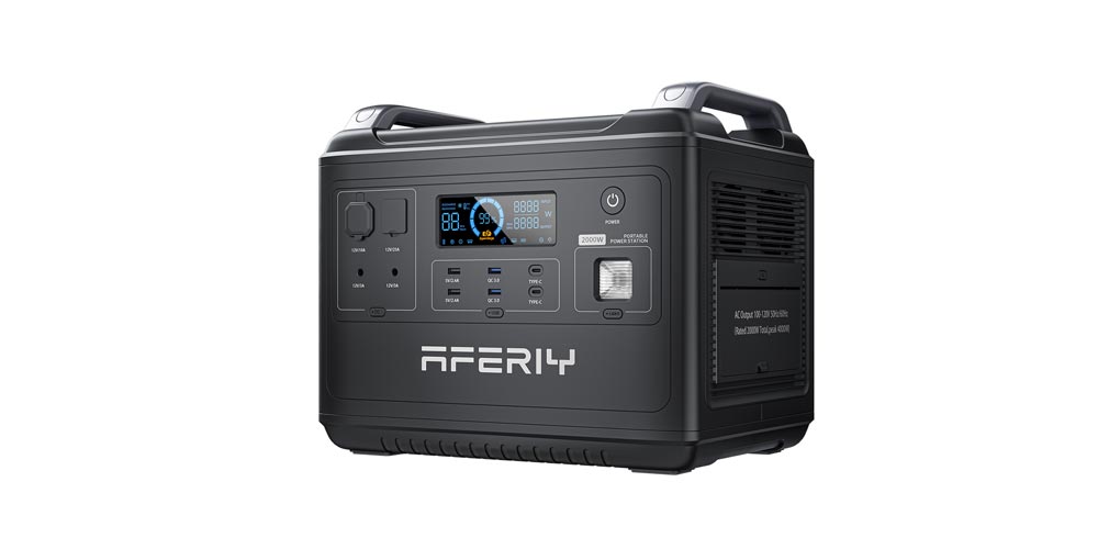 AFERIY Portable Power Station 1248Wh, 1200W Portable Power Station, 2x AC  230V Outlets, 4 Input Ways, 12 Outputs, LFP Battery, Solar Generator for