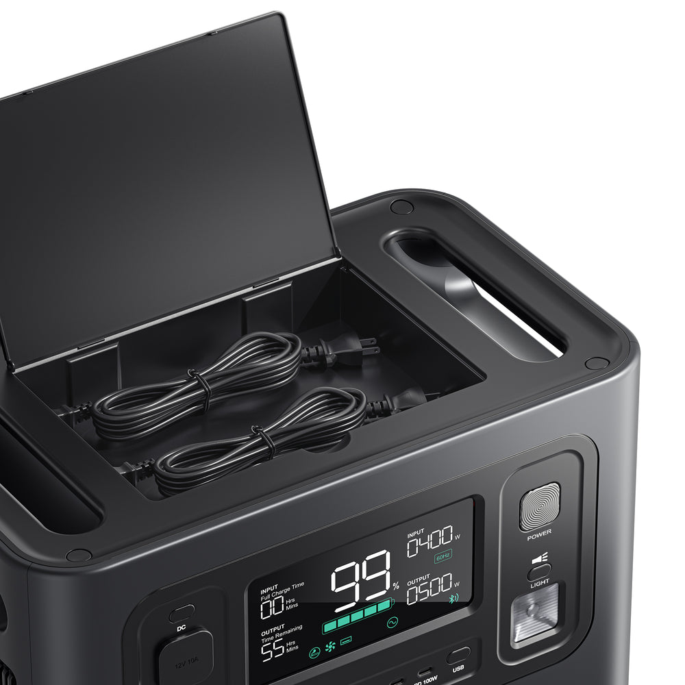 Above view of Aferiy P110 1200W 1248Wh Portable Power Station with Collec Box