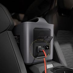 Plug This XT60 connector car cigarette lighter plug charging cable into the car cigarette lighter plug to recharge your power station