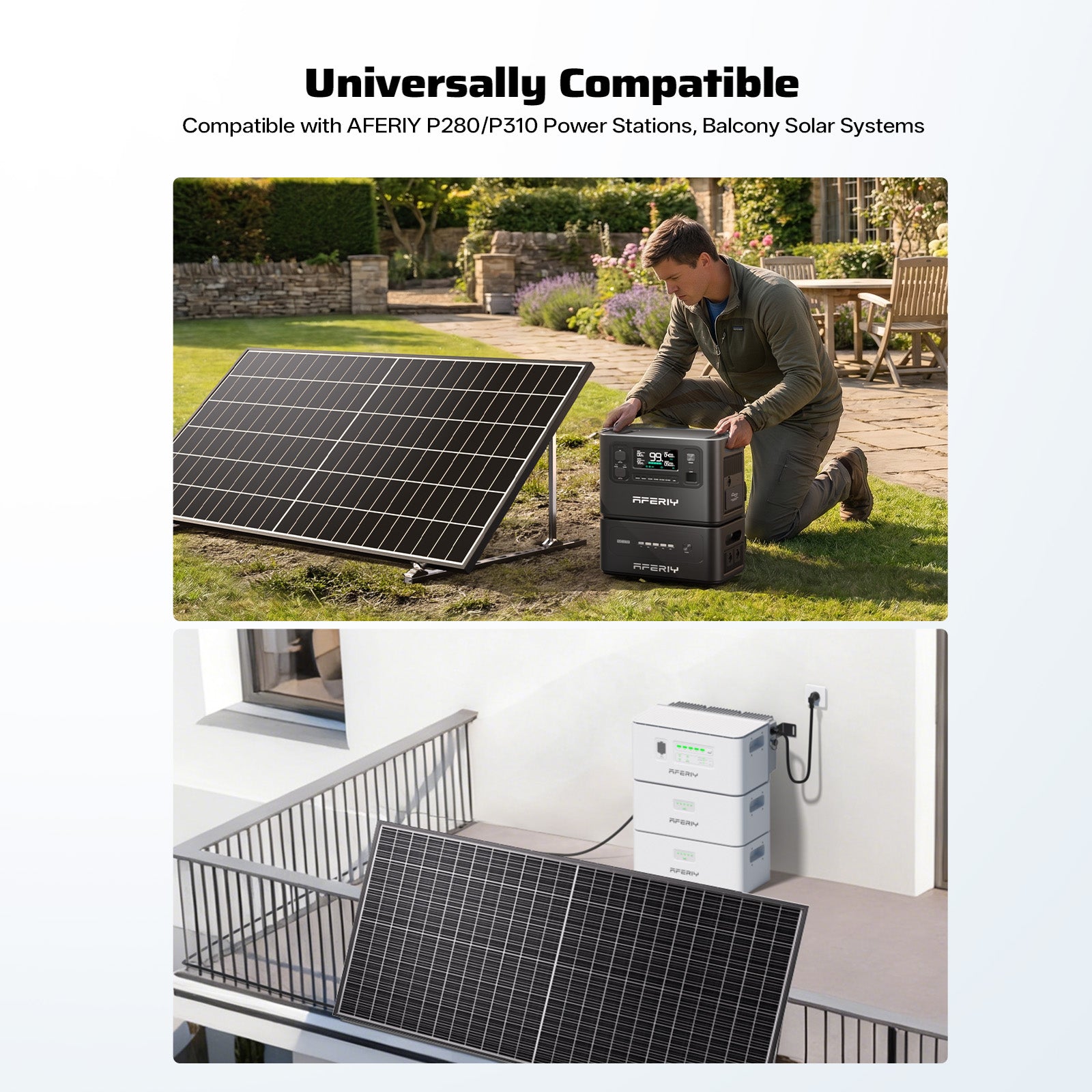 AFERIY SG580 580W Monocrystalline Rigid Solar Panel | IP68 (2-Pack)
