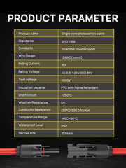 Technical Details of Solar Panel Extension Cable
