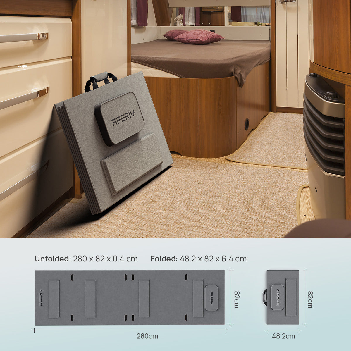 The AFERIY ‎‎AF-S400 400W Portable Foldable Solar Panel Can Be Foldable, Making It More Portable.