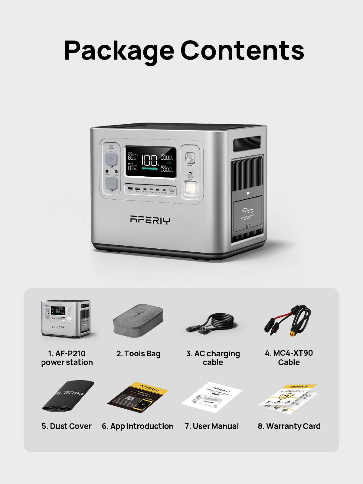 AFERIY P210 2400W 2048Wh Silver Portable Power Station