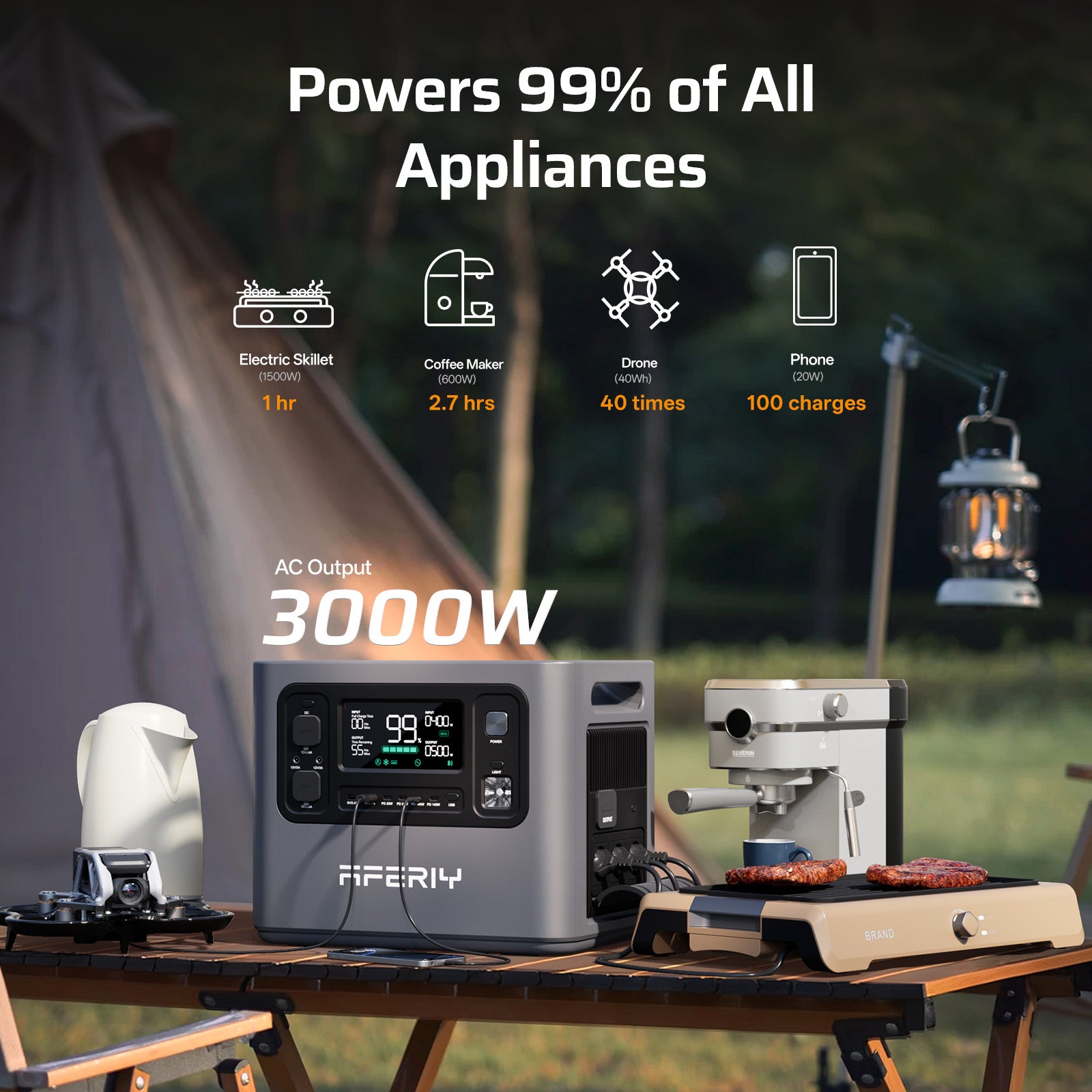 AFERIY P300 3000W 2048Wh Portable Power Station