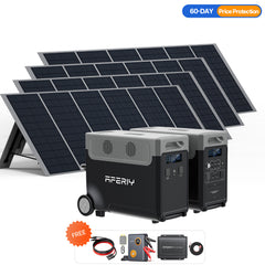 AFERIY 3600W Power Station 7680Wh Capacity with 1600W Solar Panel, Free Gift DC060 580W DC-DC Charger