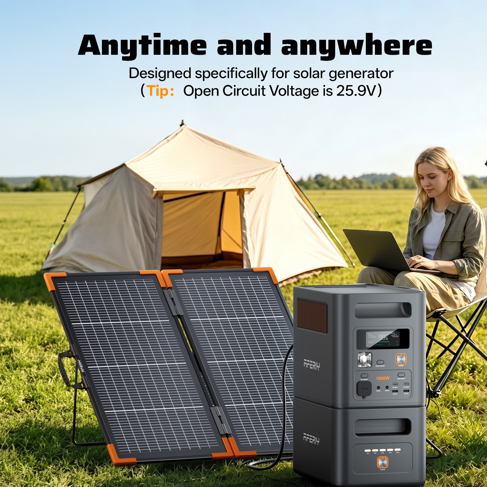 AFERIY SA100 100W Bifacial Portable Solar Panel