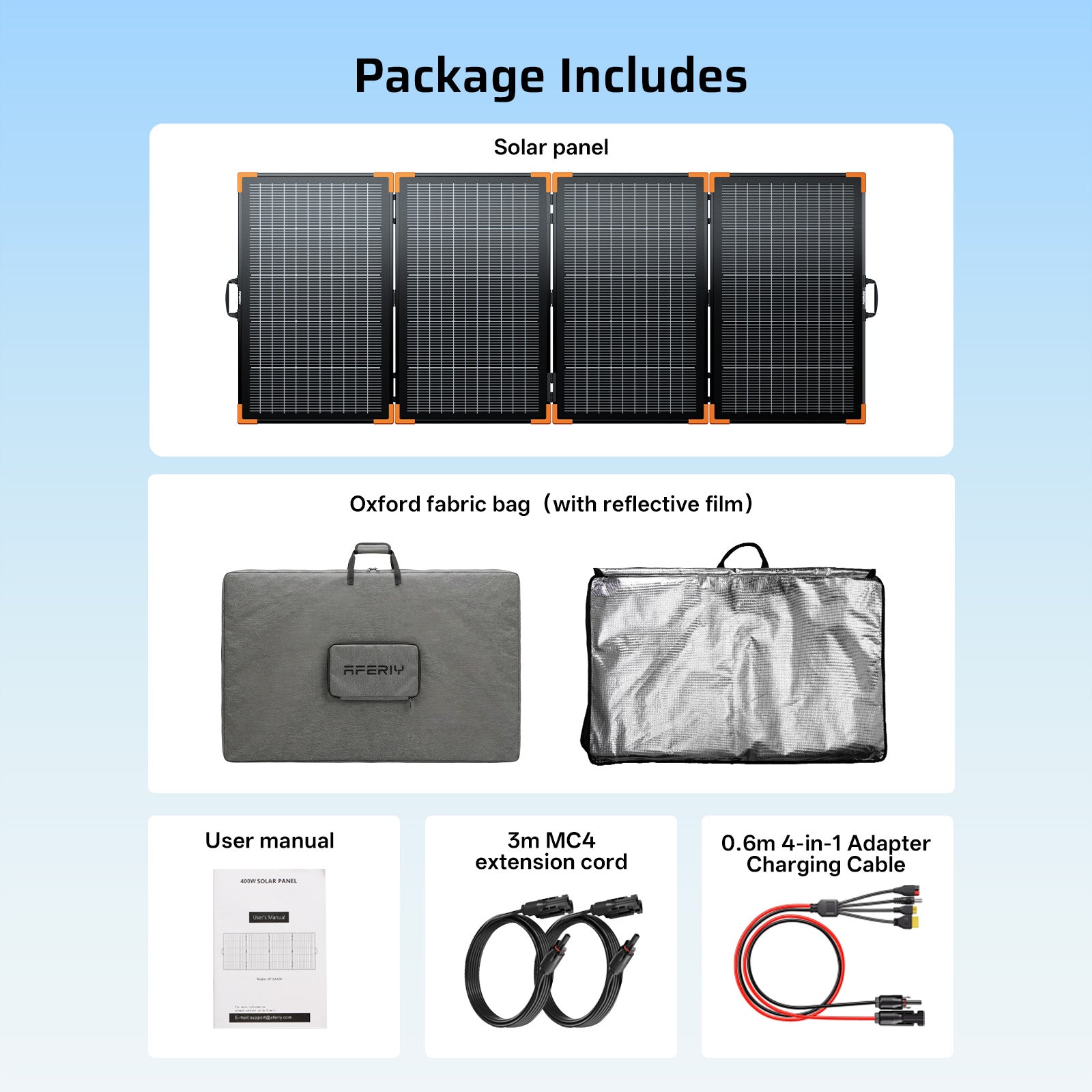 AFERIY SA400 400W Bifacial Portable Solar Panel