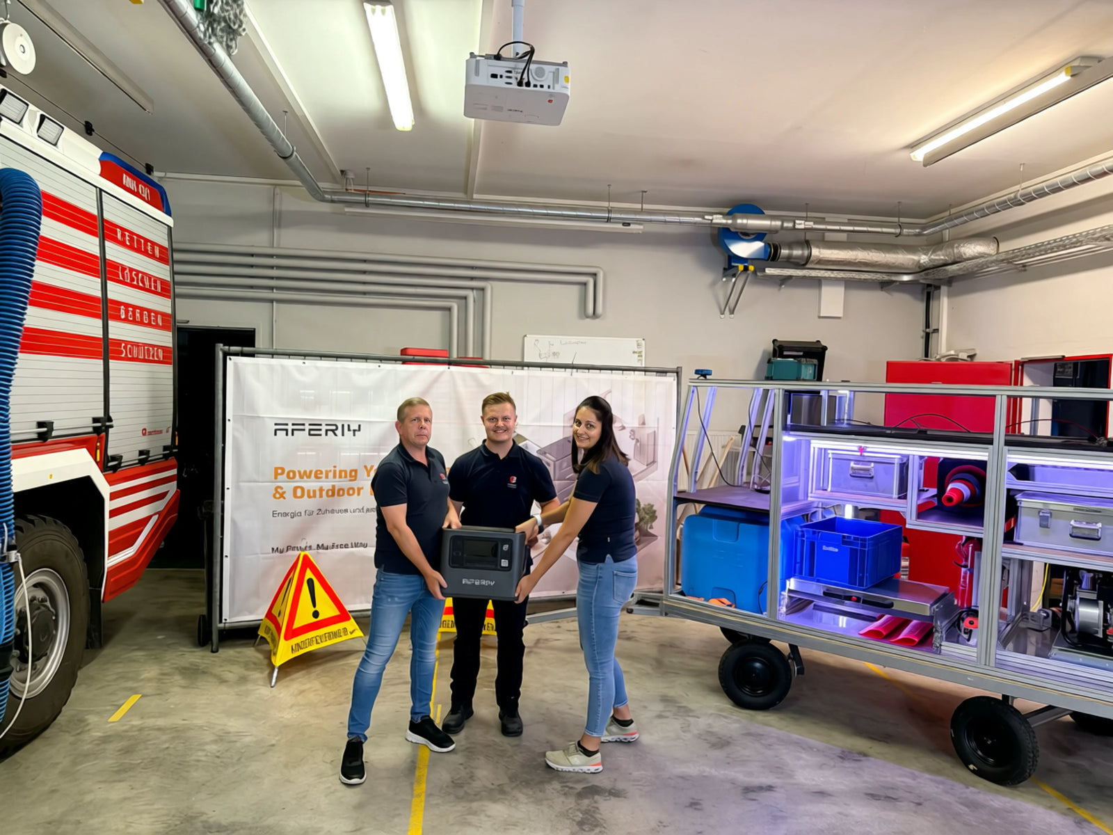 AFERIY P280 supports training with the children's fire engine