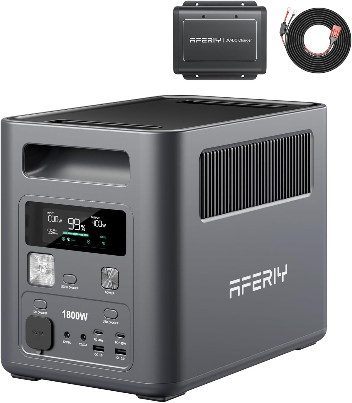 AFERIY P180 Portable Power Station with DC to DC Charge, 1024Wh 1800W, Fast Charging 0-90% in 60 Minutes, LiFePO4 Portable Battery with UPS, BMS, Solar Power Station for Camping, Home, Office